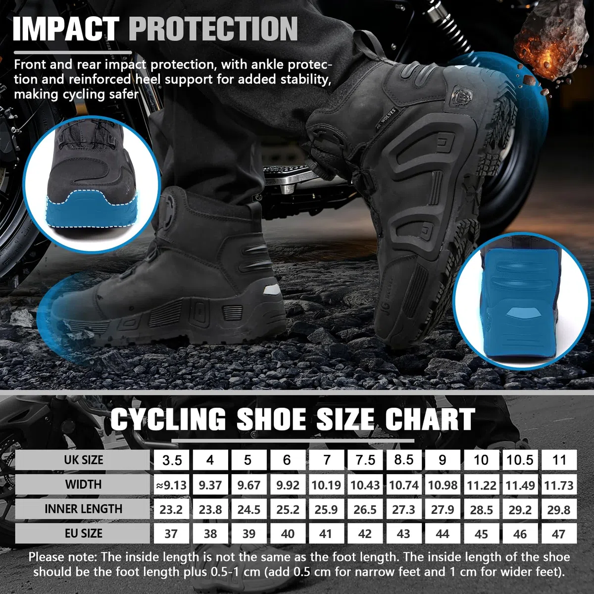 Scarpe da Moto da Uomo e Donna con Chiusura Rapida a Rotella | Protezione alla caviglia, rinforzo per il cambio, tallone rinforzato e suola in gomma antiscivolo per touring e tragitti