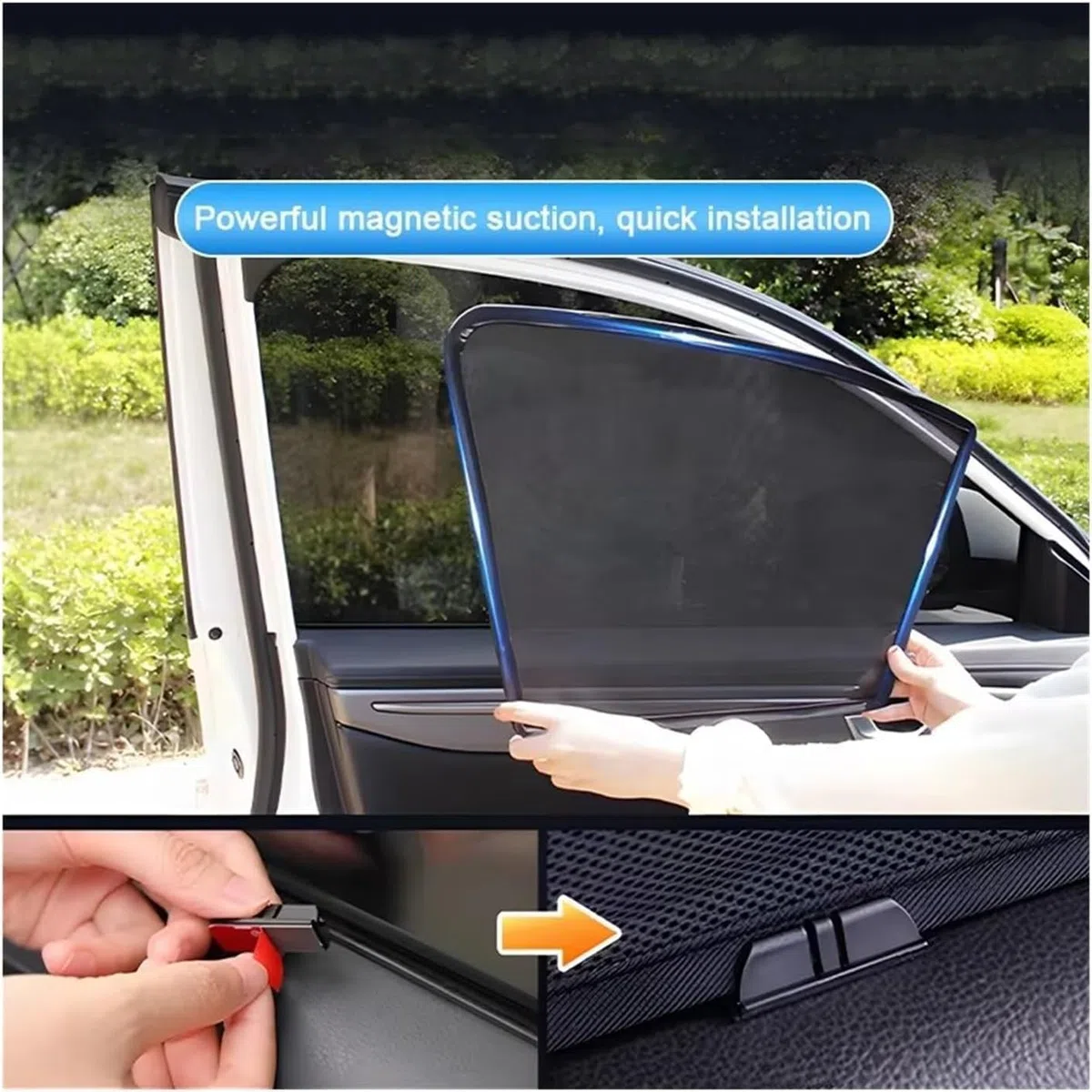 Tendine Parasole Auto Laterali per Nissan Qashqai (2007–2013), Rete Magnetica Oscurante e Traspirante, Protezione Anti-UV per Bambini e Neonati, Privacy per Viaggi Estivi,E/7 Whole Vehicle