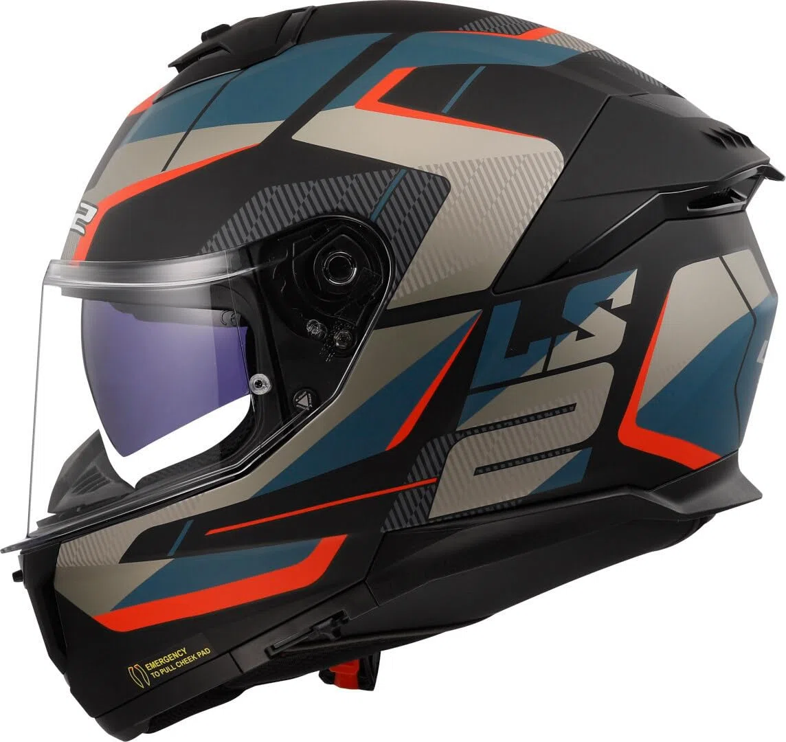 LS2, Casco Moto Integrale STREAM II ROAD Matt Black Blue, M