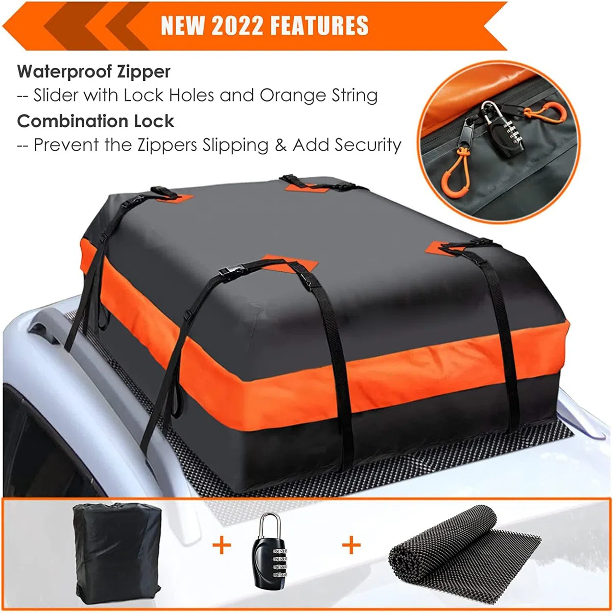 Box da Tetto per Auto per Toyota AYGO Hatchback, Impermeabile Oxford Panno Grande Tetto Cargo Carrier Borse con Tappetino Antiscivolo,A/15cubic Feet(112 * 86 * 43)