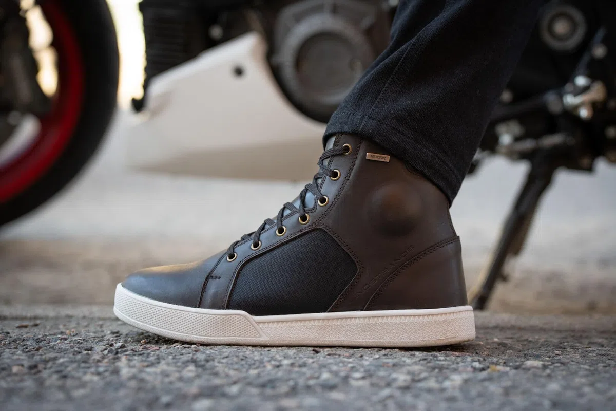 Urban Scarpe da moto impermeabili, marrone scuro, 45