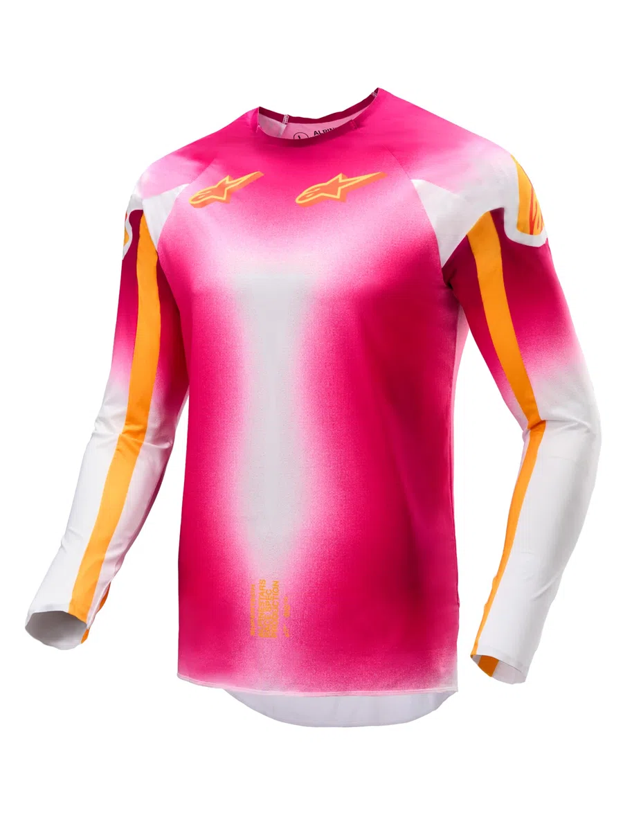 Alpinestars Supertech Mig LE Maglia da motocross, pink/bianco, XL