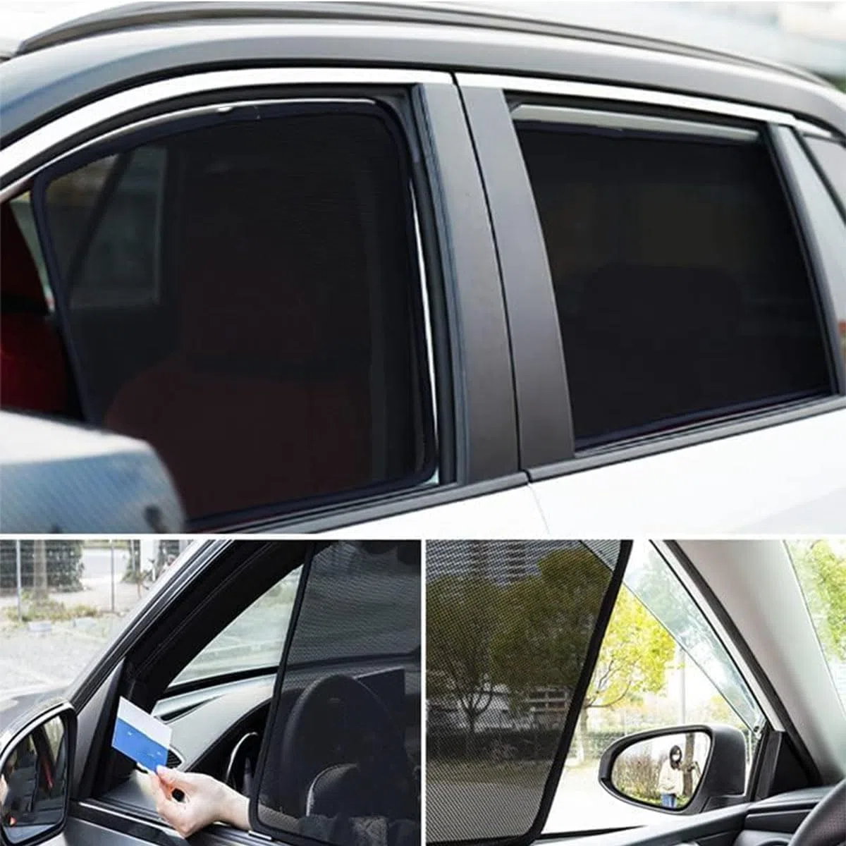 Parasole per Finestrini Laterali Compatibili con Mazda Mazda 3S Hatchback 2005-2009 | Tende elastiche in mesh bloccante sole protezione uv scudo termico