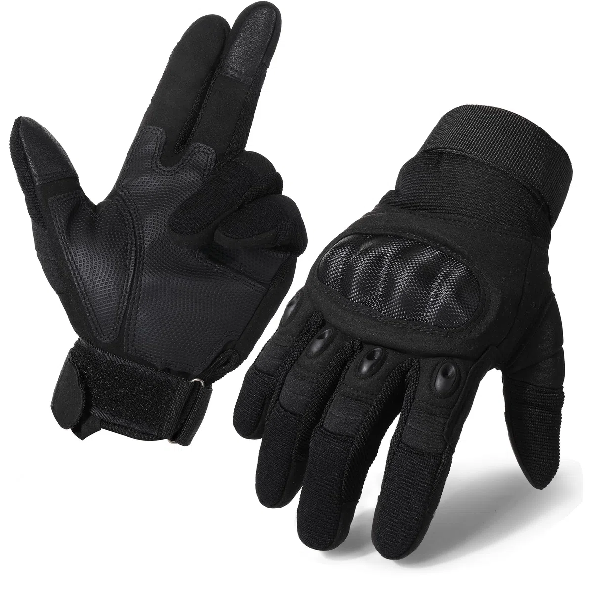 Guanti tattici da moto da uomo, touchscreen, guscio rigido e imbottitura sul palmo per airsoft, paintball, caccia, escursionismo, campeggio, arrampicata, sport, ciclismo