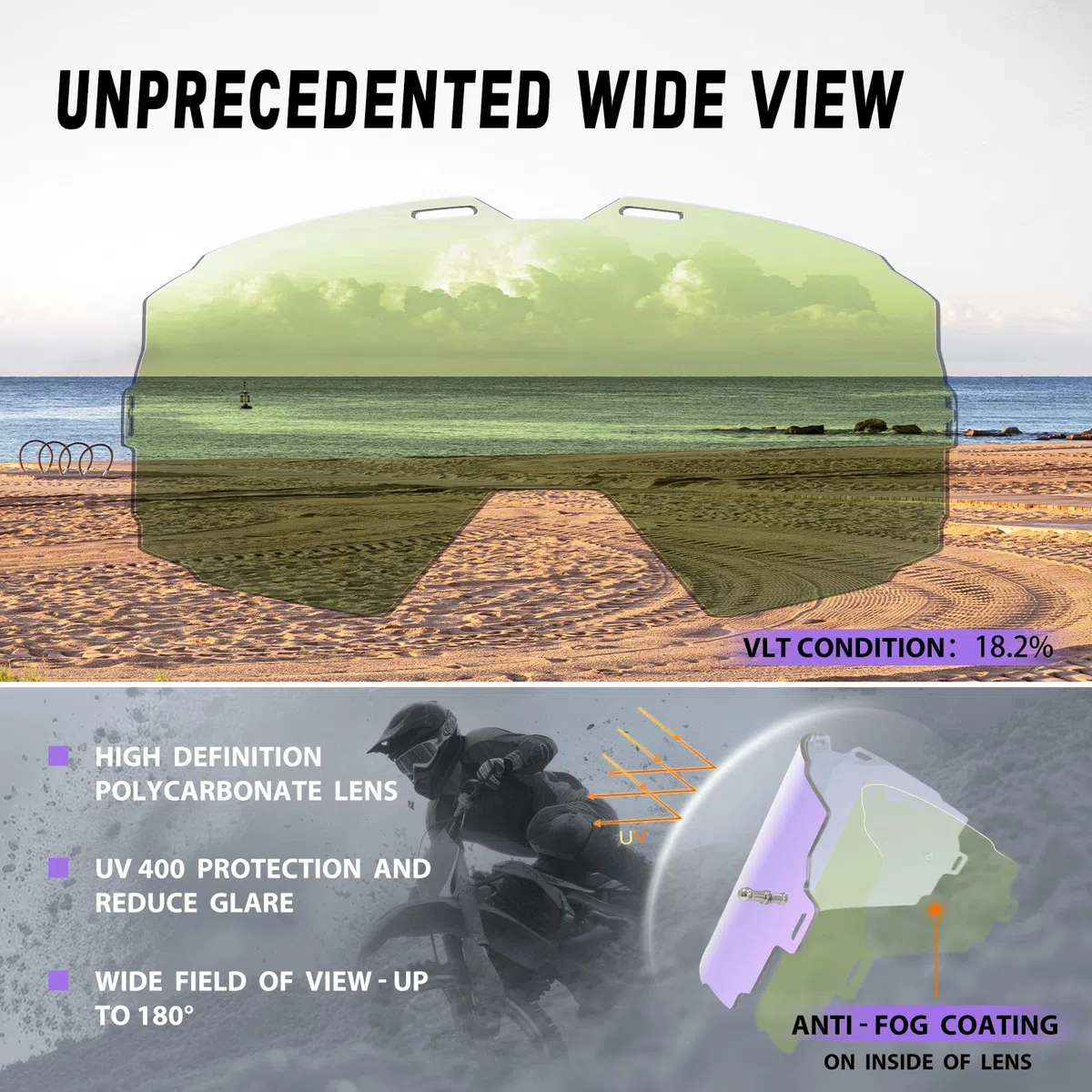 Lenti di ricambio magnetiche intercambiabili, design per occhiali AMX10, anti-appannamento, anti-UV e antigraffio