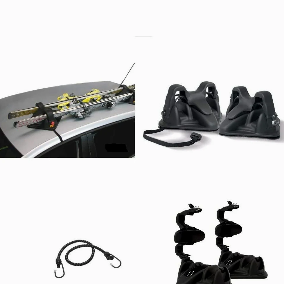 COMPATIBILE CON LAND ROVER RANGE ROVER EVOQUE CABRIO PORTASCI MAGNETICO UNIVERSALE PER TETTO AUTO NON IN VETRO 2 PAIA DI SCI PORTA SCI OMOLOGATO CALAMITA NERO