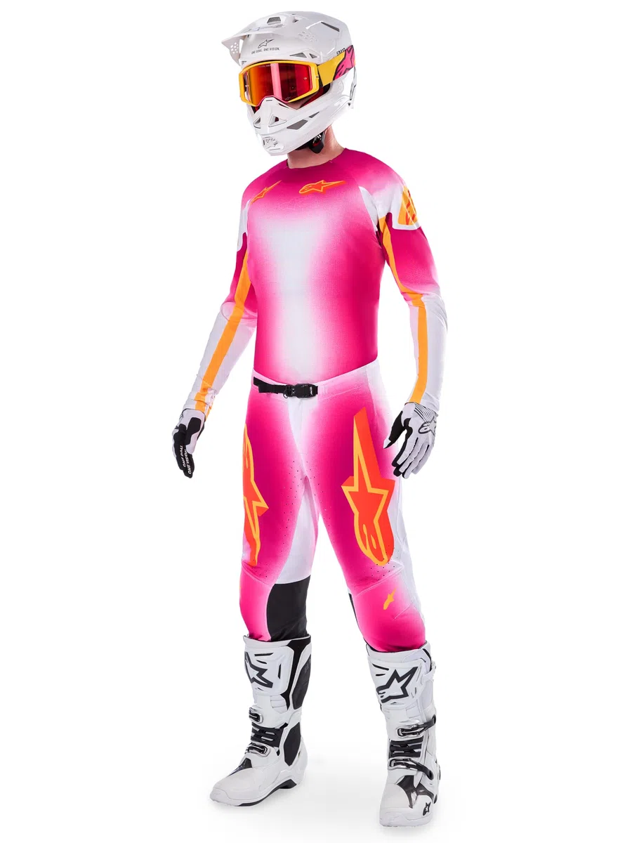 Alpinestars Supertech Mig LE Maglia da motocross, pink/bianco, XL